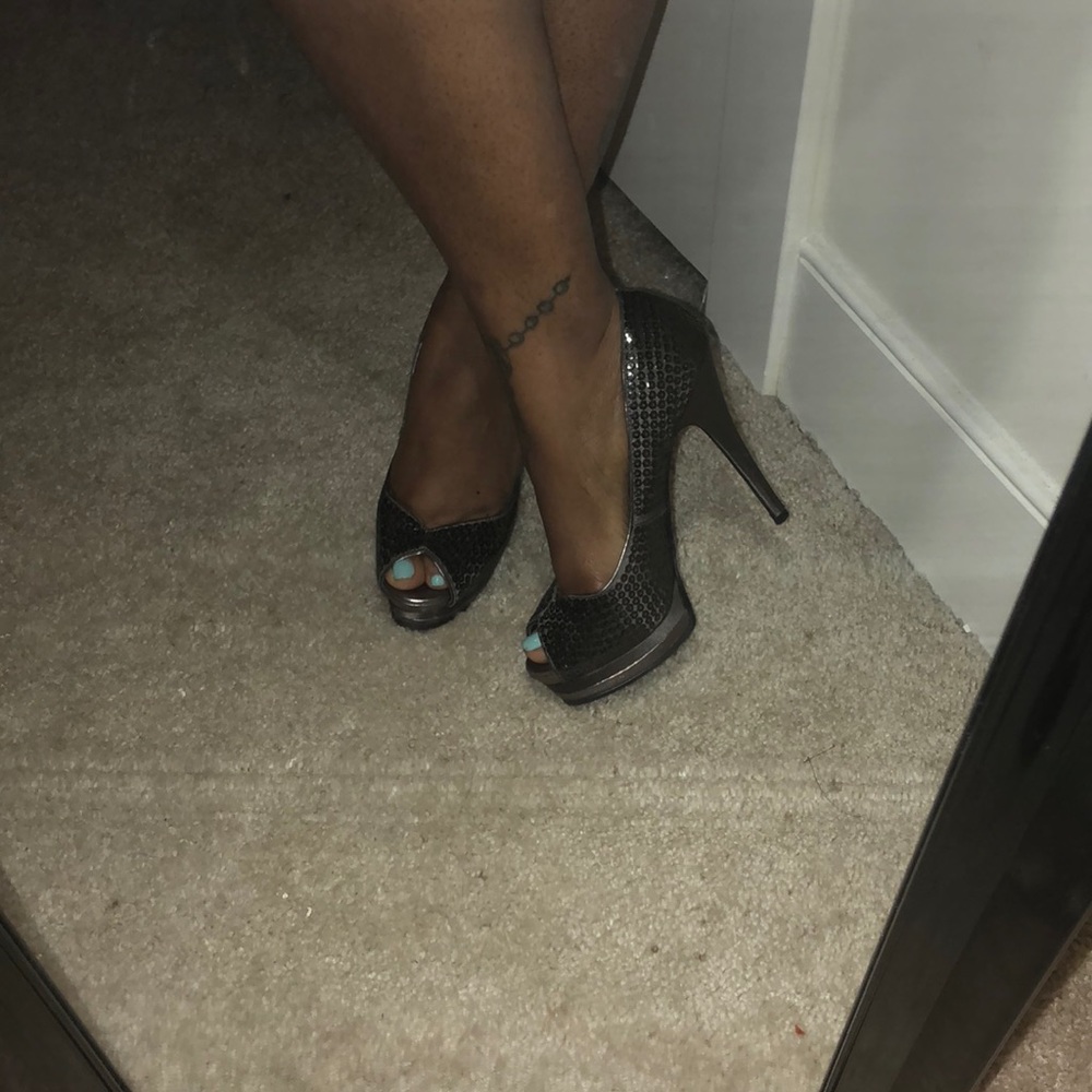 Grey Sequence High Heels - image 4